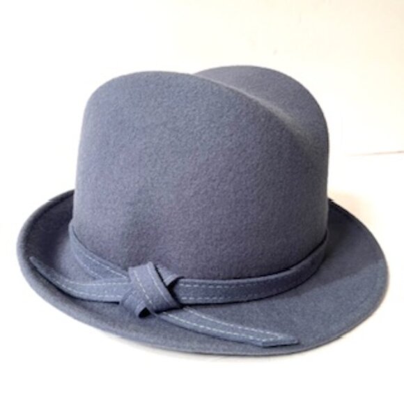 Alessandra Bacci Firenze Women’s 100% Wool Blue Fedora Hat , Made in Italy - Picture 2 of 10